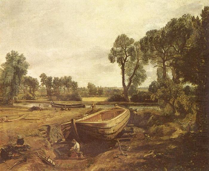 Bootsbau in Flatford, John Constable